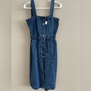 GAP Blue Denim Midi Dress